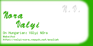 nora valyi business card